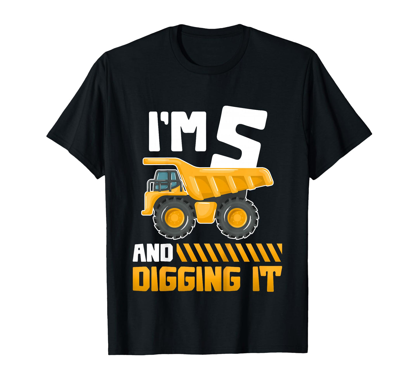 Five 5yr 5th Birthday Construction Boys Girls 5 Years Old T-Shirt