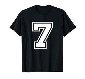 Matching Varsity 7 Number Seven Team Sports Graphic Design T-Shirt