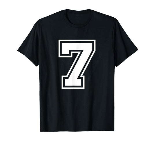 Matching Varsity 7 Number Seven Team Sports Graphic Design T-Shirt