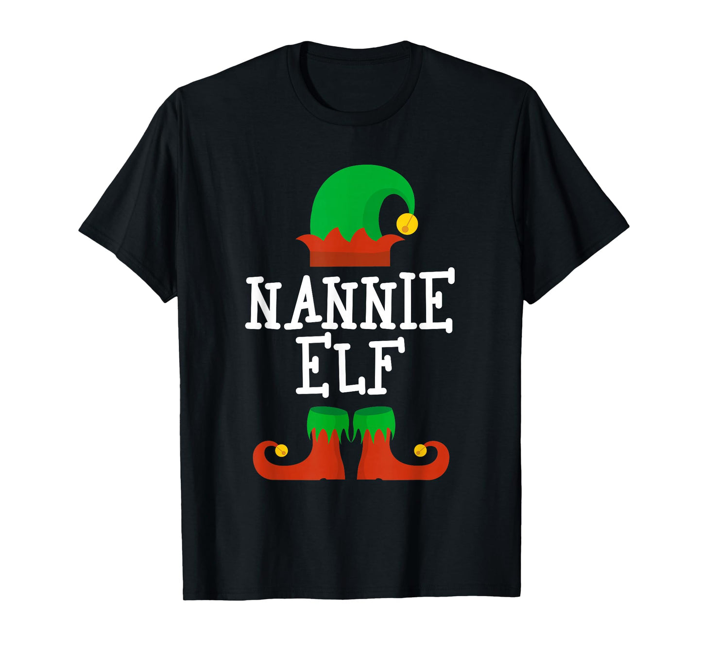 Family I'm The Nannie Elf Christmas Matching Pajama Funny T-Shirt