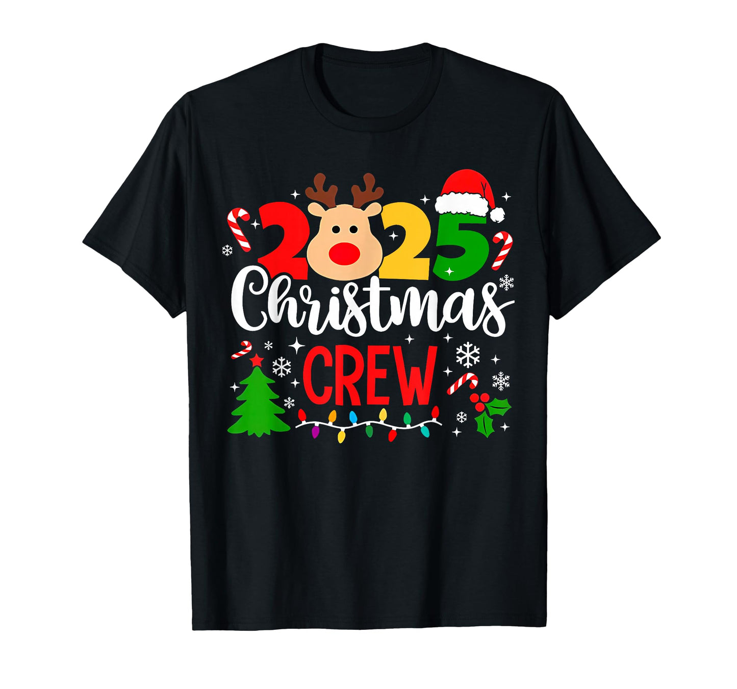 Christmas Crew 2025 Family Christmas Xmas Pajamas Matching T-Shirt