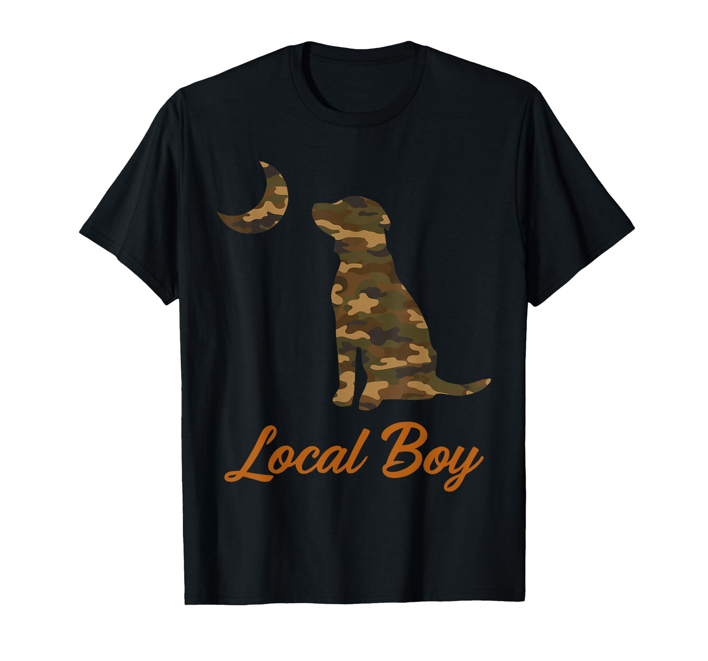 Black Lab Dog Local Southern Boy Camo Duck Hunting Youth Men T-Shirt