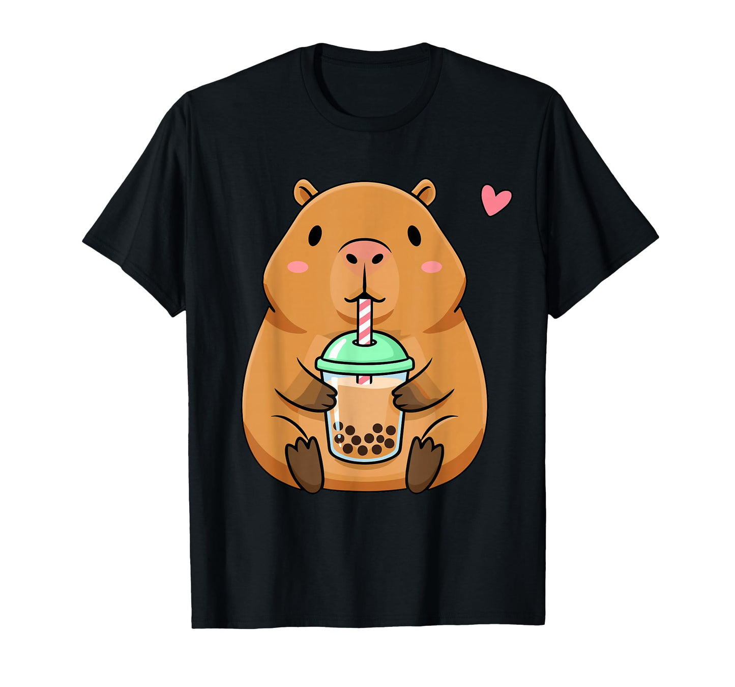 Cute Capybara with Boba Bubble Tea T-Shirt