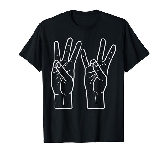 Six Seven Hand Sign ASL Sign Language Funny Alpha Kid Meme T-Shirt