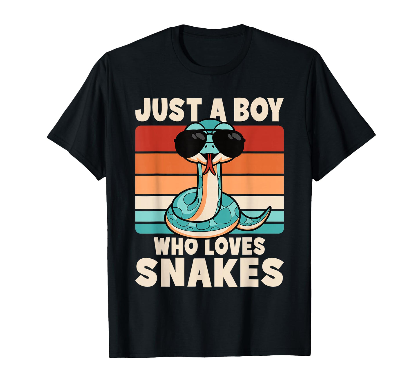 Just A Boy Who Loves Snakes Funny Snake Reptile Kids T-Shirt