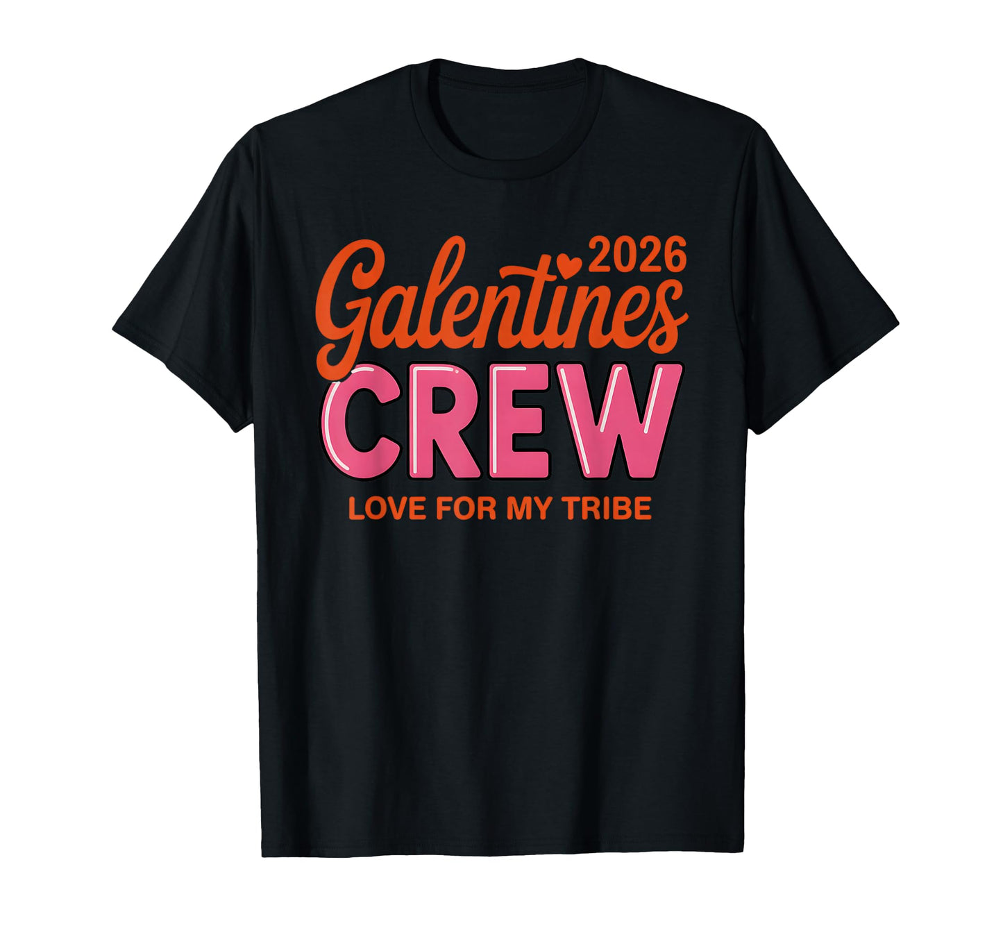 Galentines Crew 2026 Retro Groovy Women Girls Trip Matching T-Shirt
