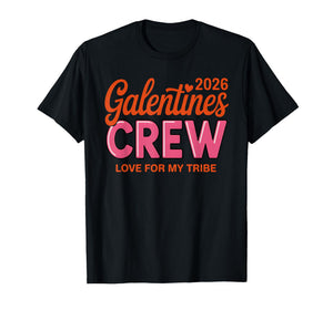 Galentines Crew 2026 Retro Groovy Women Girls Trip Matching T-Shirt