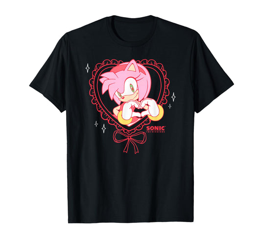 Sonic The Hedgehog Valentine's Day Amy Coquette Portrait T-Shirt