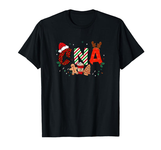 Nurse Santa Hat Outfit CNA Nursing Xmas Costume CNA Life T-Shirt
