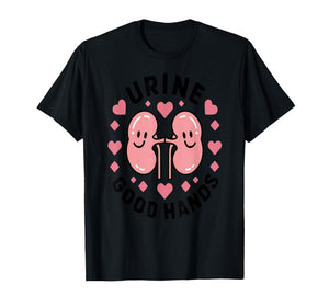 Urine Good Hands Kidney Pun Cute Cartoon Humor T-Shirt