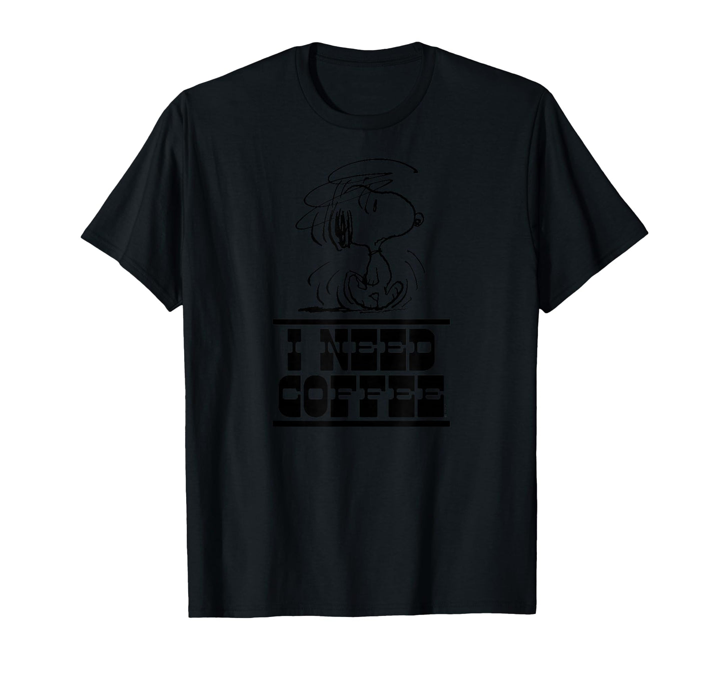 Snoopy I Need Coffee Design T-Shirt