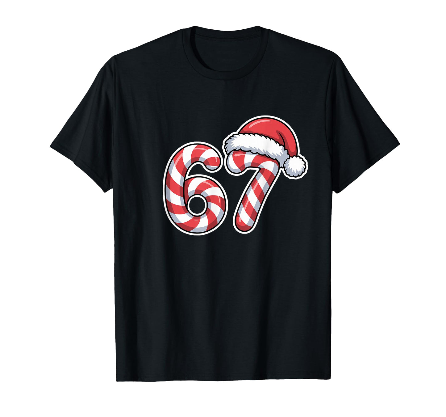 Melting Candy Cane 6 7 Ice Drip Meme 6 7 Costume Couple T-Shirt