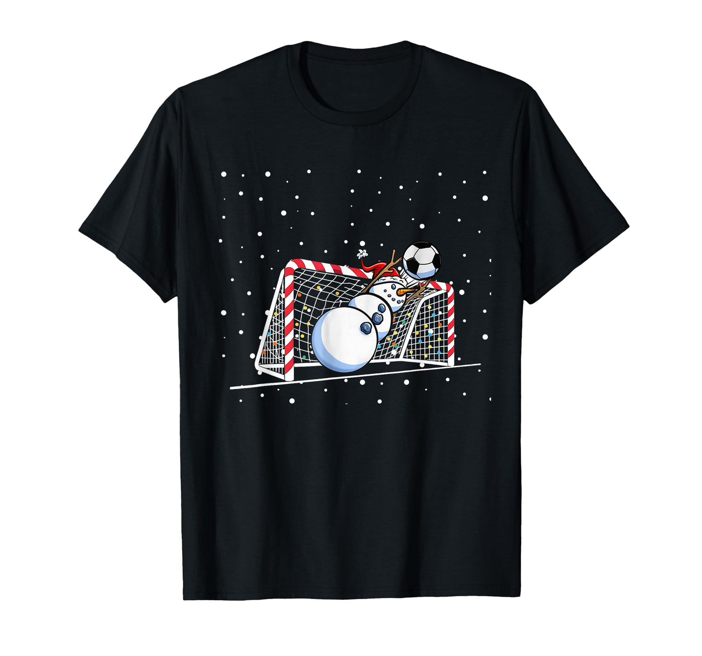 Goalkeeper Snowman Christmas Soccer Player Men Boys Kids T-Shirt