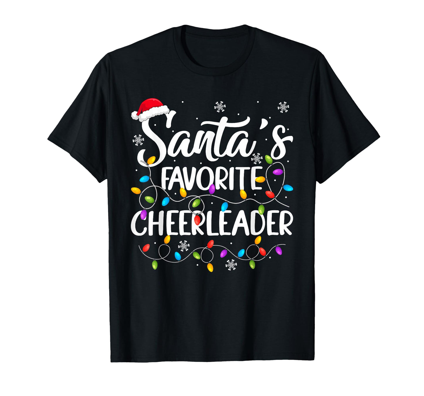 Santa Favorite Cheerleader Christmas Funny Cheerleading Xmas T-Shirt