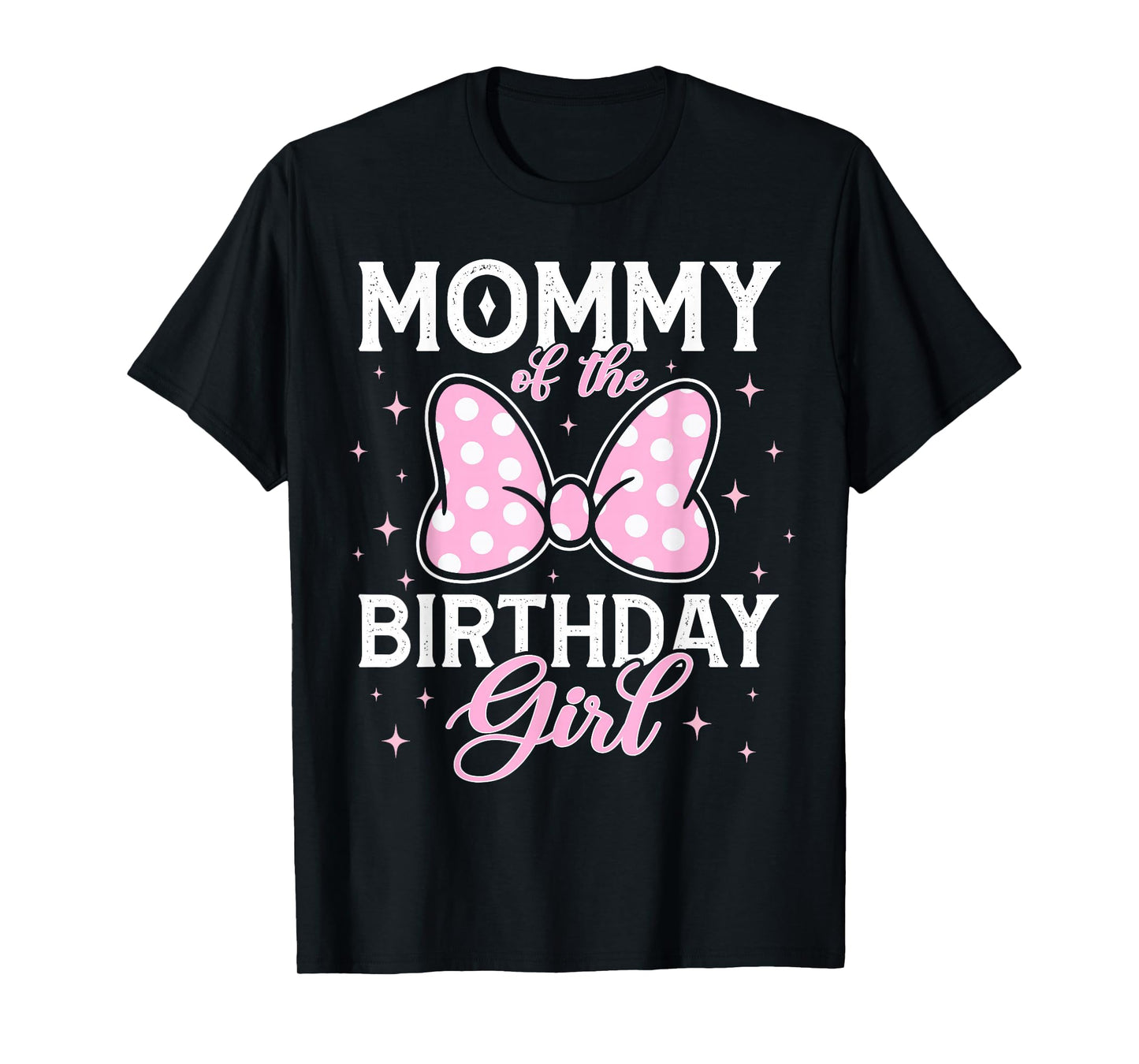 Mommy of The Birthday Girl Pink Bow Family Matching Mouse T-Shirt