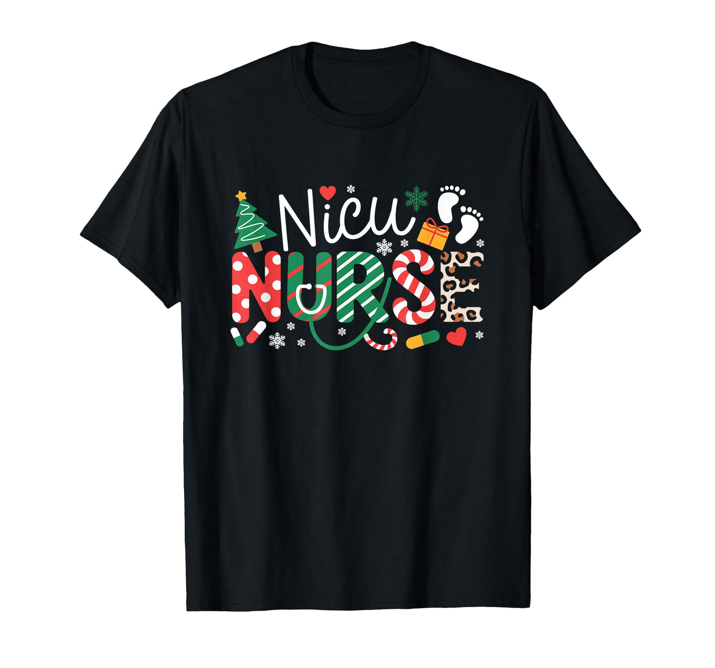 NICU Nurse Christmas Neonatal ICU Nursing Xmas Party T-Shirt
