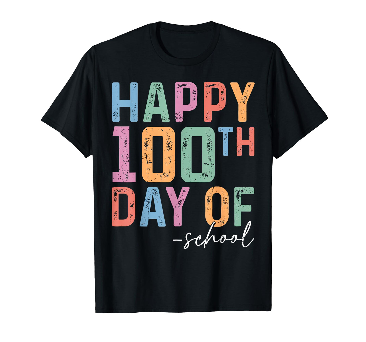 Retro Happy 100th Day of School Shirts Teacher Kids Student T-Shirt