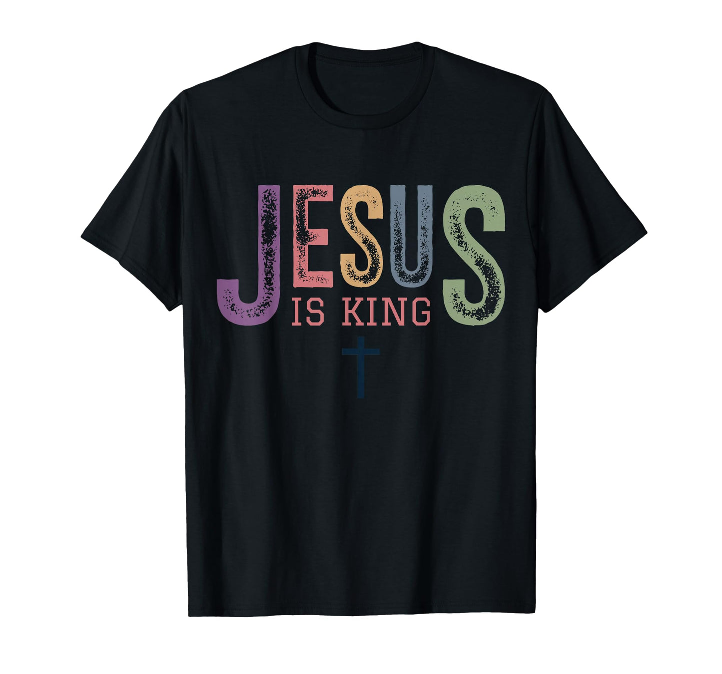 Jesus is King Cross Subtle Christian Minimal Religious Faith T-Shirt