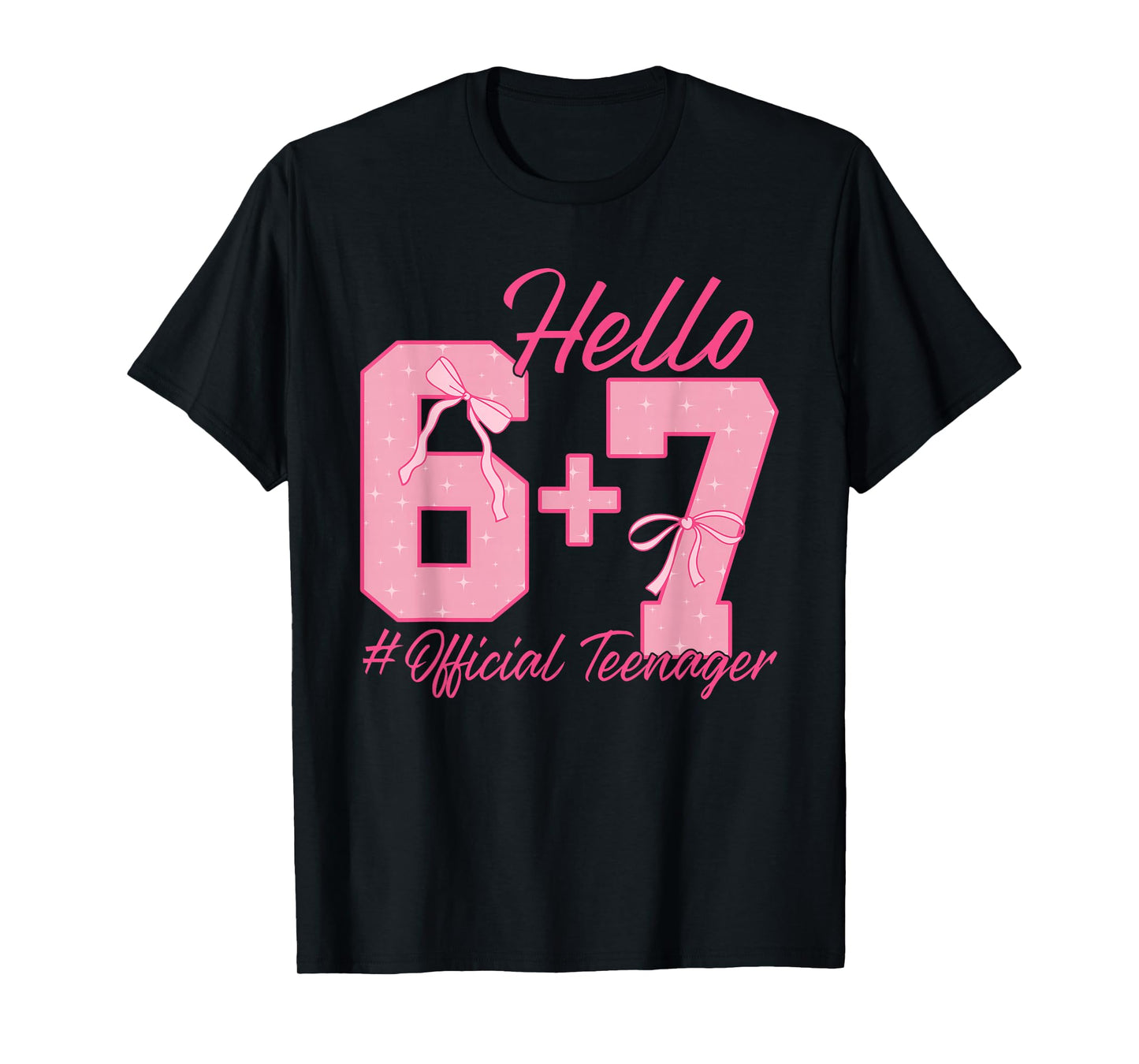 13th Birthday Official Teenager Six Seven Coquette Bow 6 7 T-Shirt