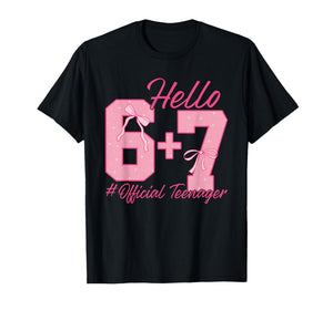 13th Birthday Official Teenager Six Seven Coquette Bow 6 7 T-Shirt