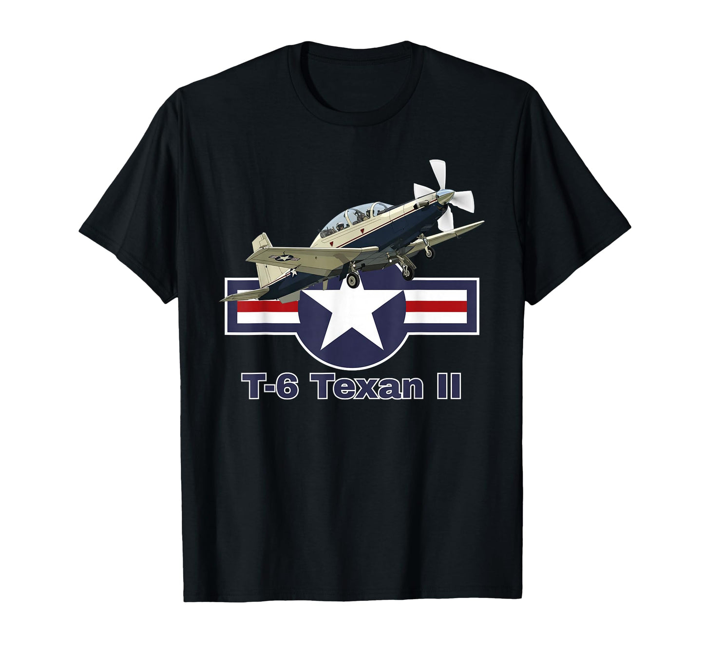 United States Military T-6 Texan II with Vintage Roundel T-Shirt