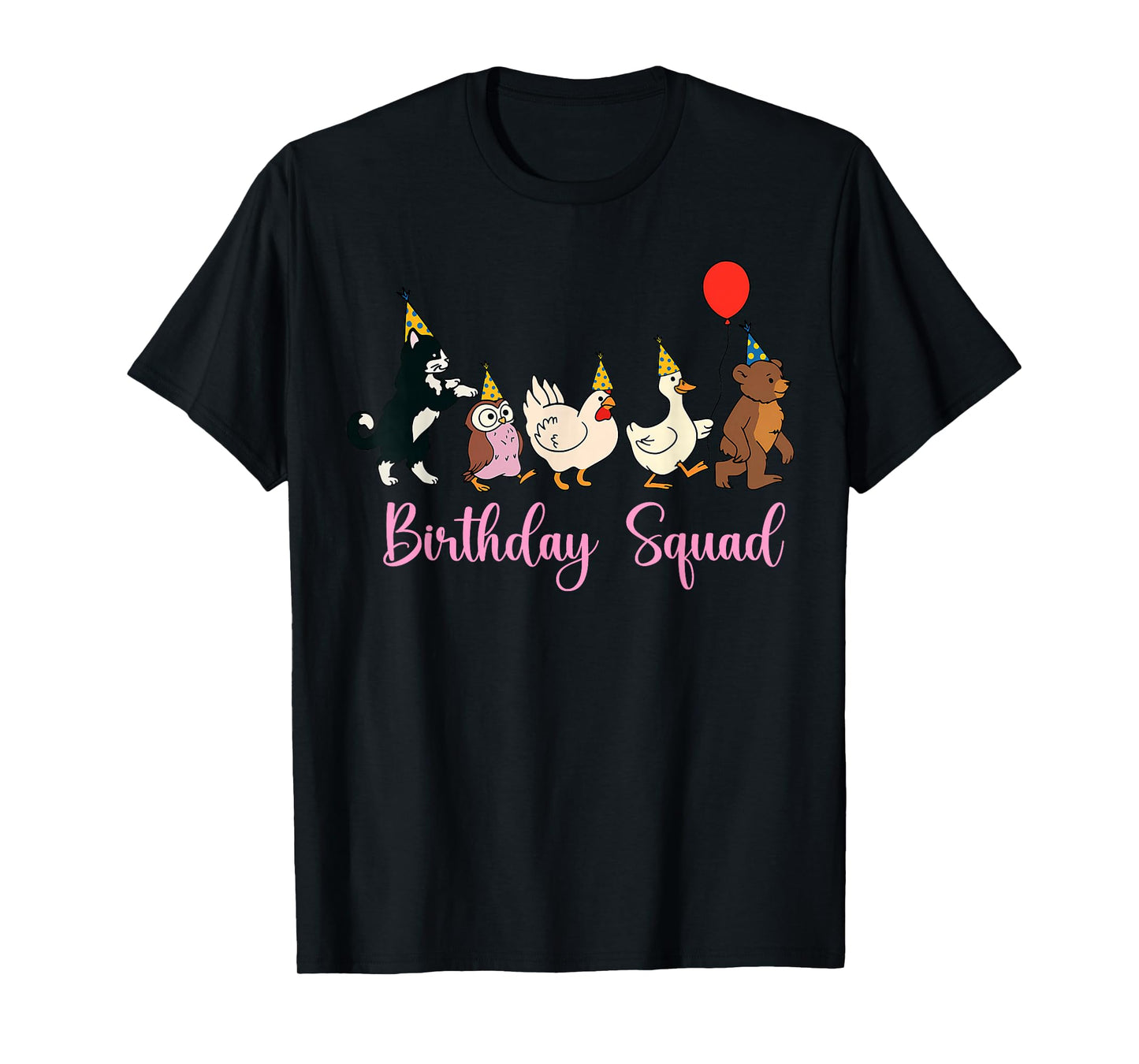 Funny Birthday Squad Animals Party Design for Child T-Shirt