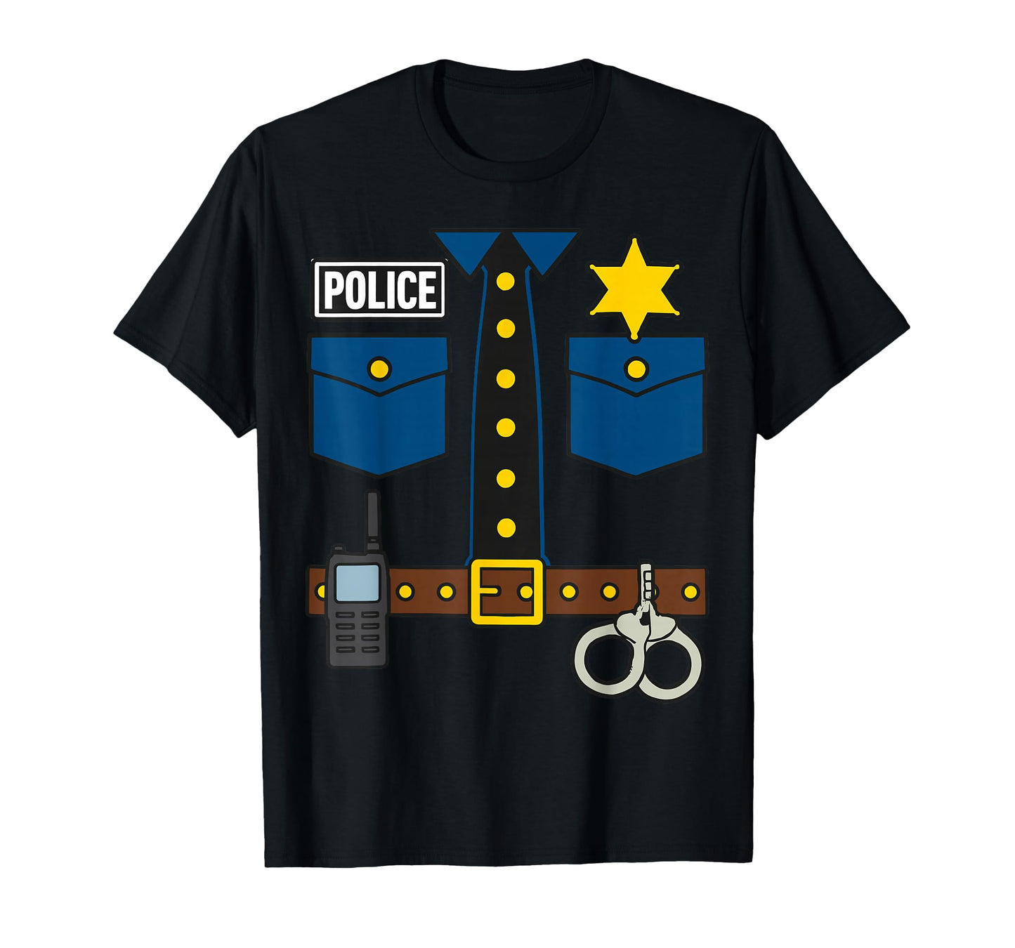 Funny Police Uniform Costume Graphic Officer Policeman T-Shirt
