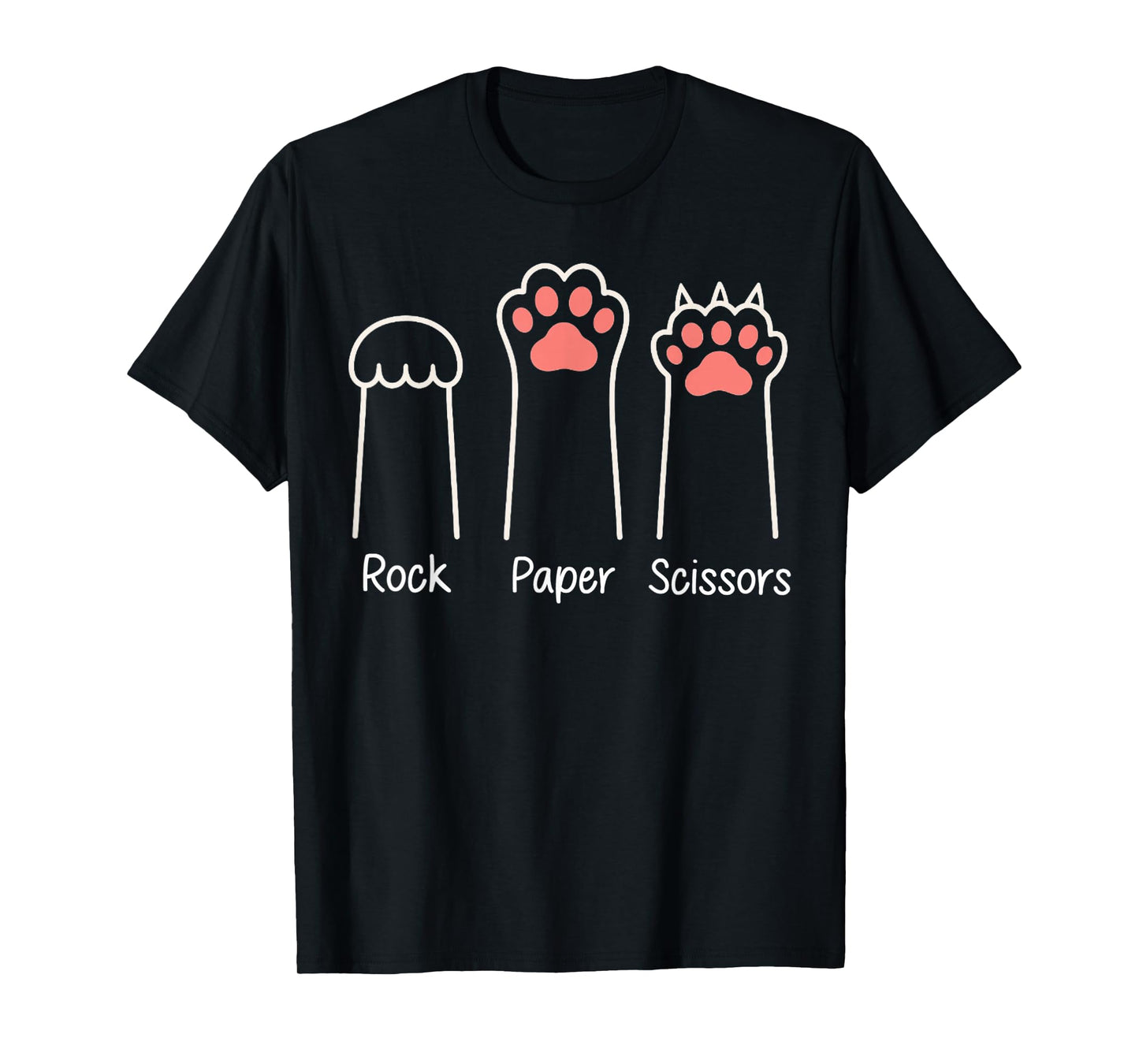 Rock Paper Scissors Hand Game Meme Animal Paw Introvert Cat T-Shirt