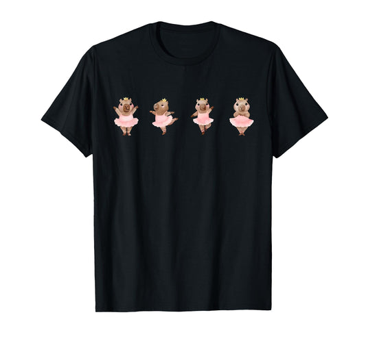 Cute Ballerina Capybara Dancing Ballet Dance Teacher Women T-Shirt