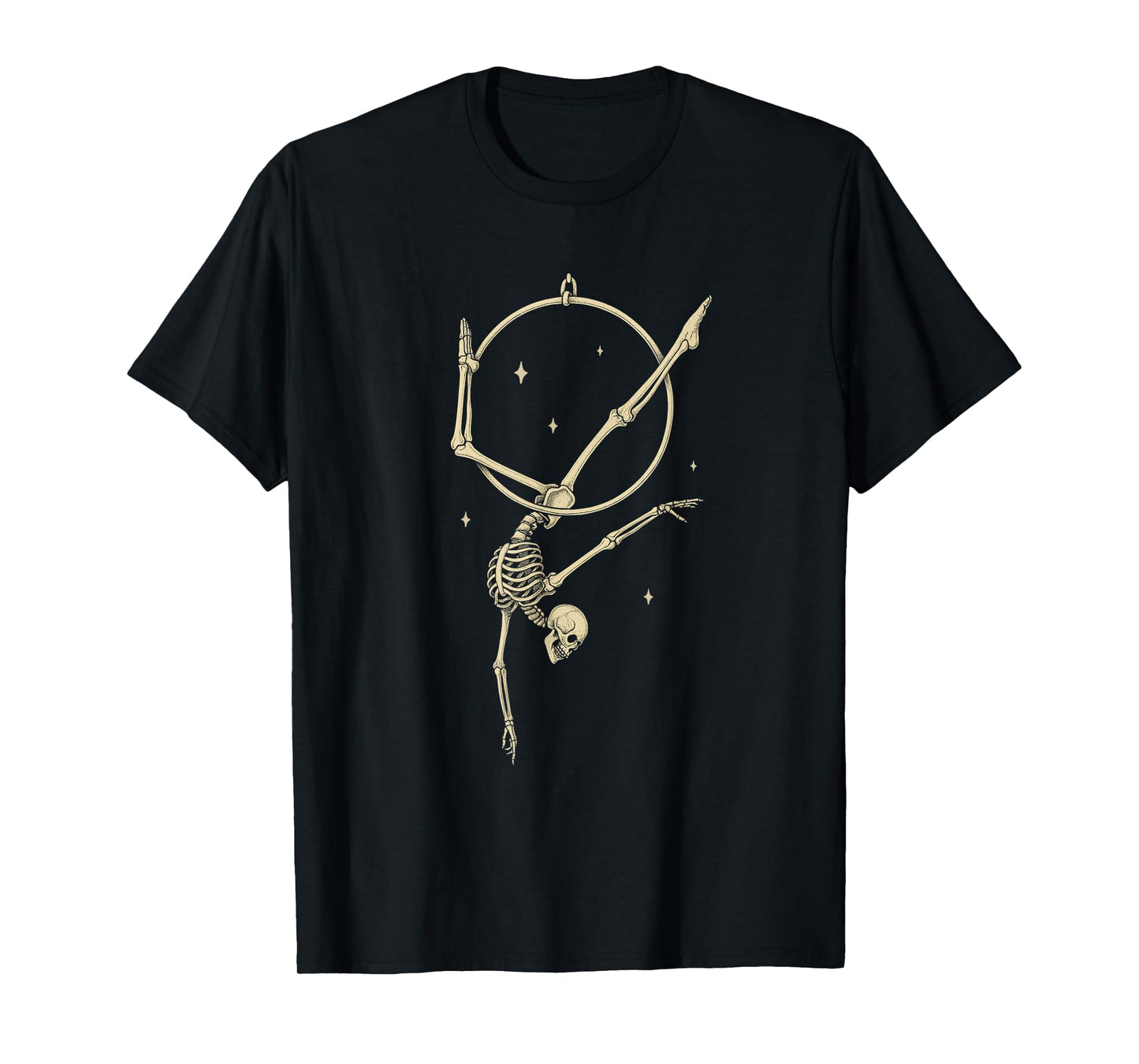 Skeleton Aerial Hoop Silk Aerialist Funny Circus Artist T-Shirt