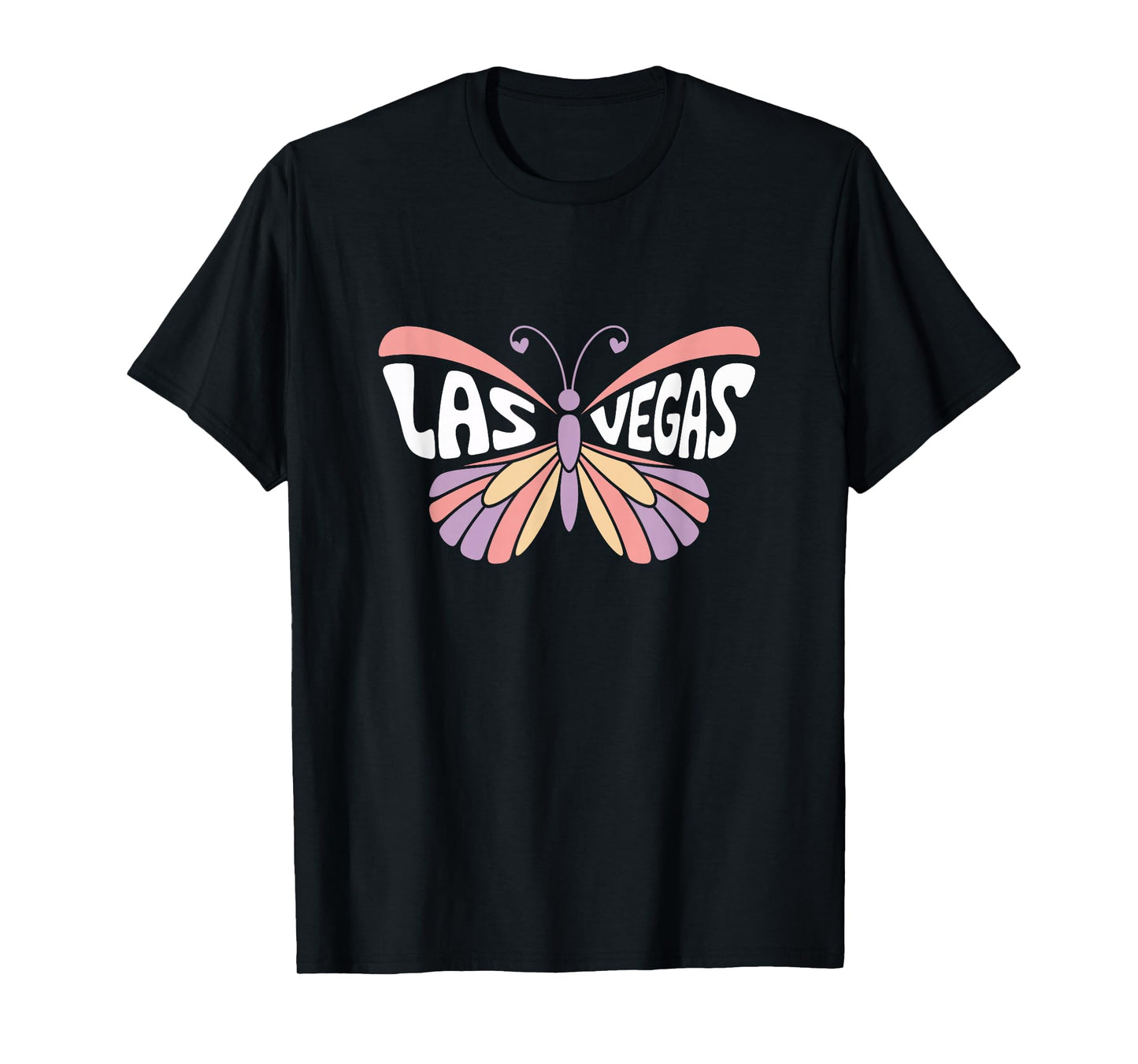 Las Vegas Butterfly - Nevada Pastel City Name Word Art T-Shirt