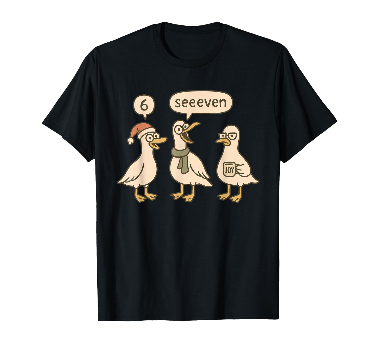 Funny Santa Silly Goose 6 7 Christmas Geese Six Seven Seeven T-Shirt