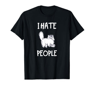 I Hate People Funny Cat T-Shirt