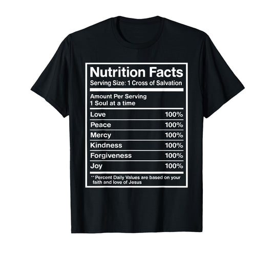 Christian Jesus Nutrition Facts T-Shirt