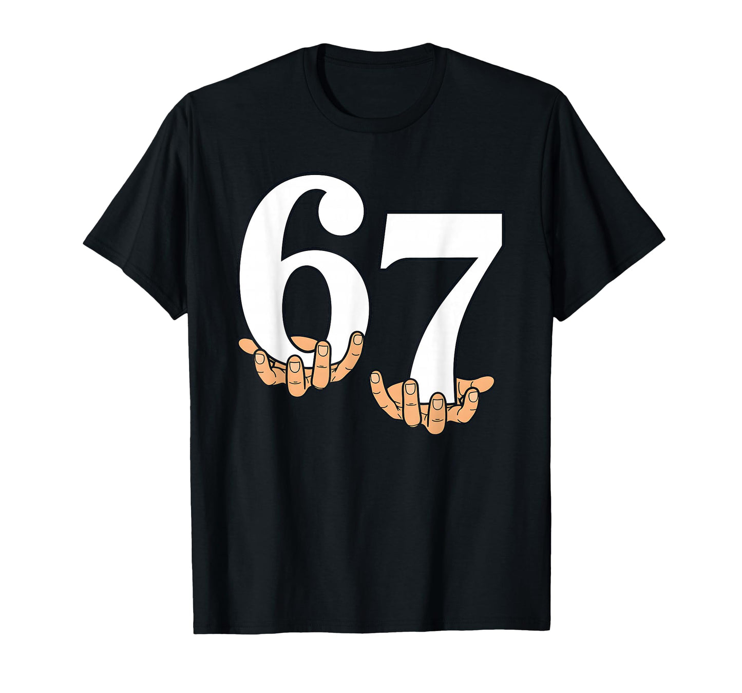 Funny 67 Meme Hands Slang Gen Alpha Six Seven 6 7 for Kids T-Shirt