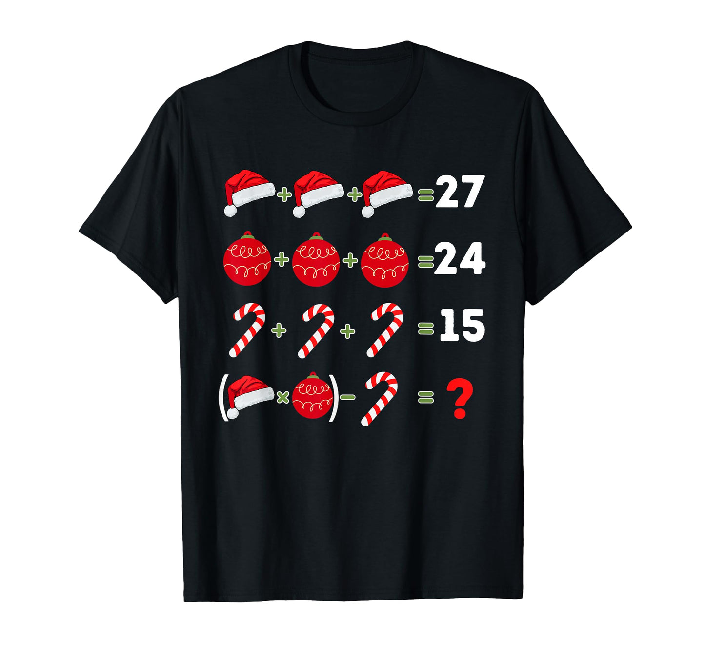 Funny Christmas 6 7 Puzzle Santa Hat Ornament Candy 67 Meme T-Shirt