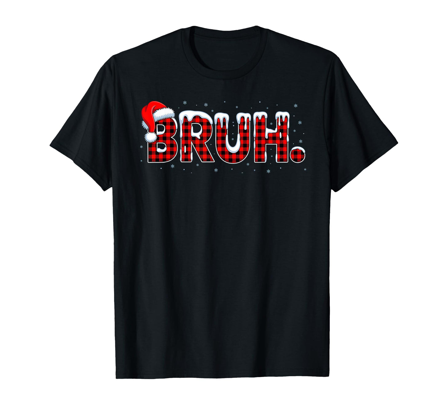 Bruh Funny Christmas Plaid Teens Boys Kids Xmas Pajamas T-Shirt