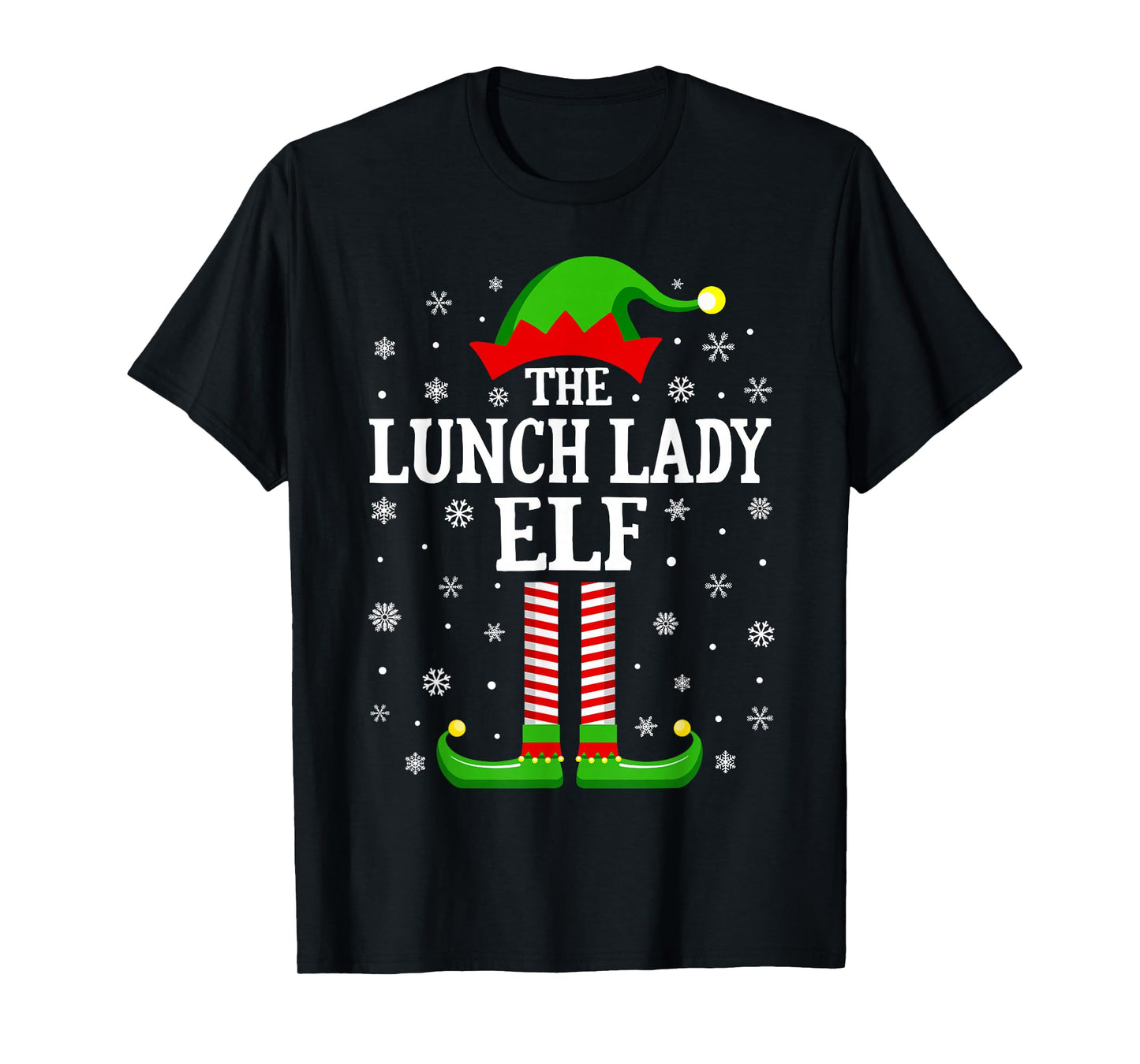 Lunch Lady Elf Funny Christmas Family Matching T-Shirt