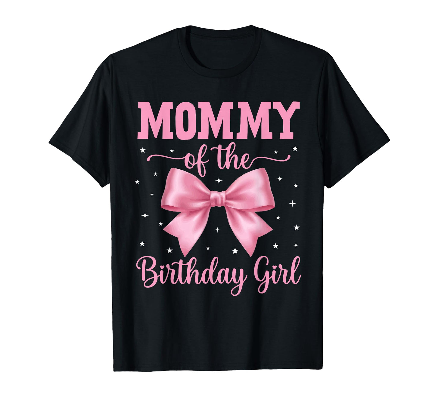 Mommy of Birthday Girl Coquette Bow Party Family Matching T-Shirt