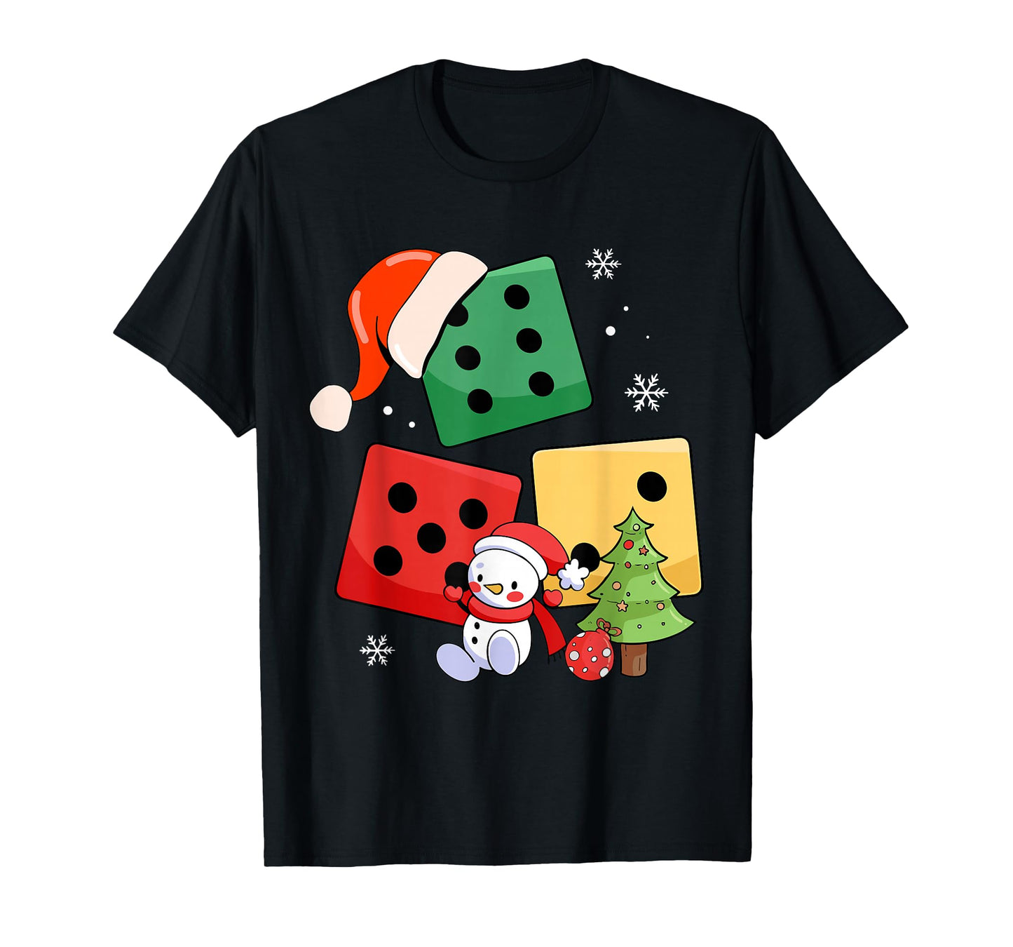 Six Seven Christmas Three Dice Santa Hat 67 Meme T-Shirt