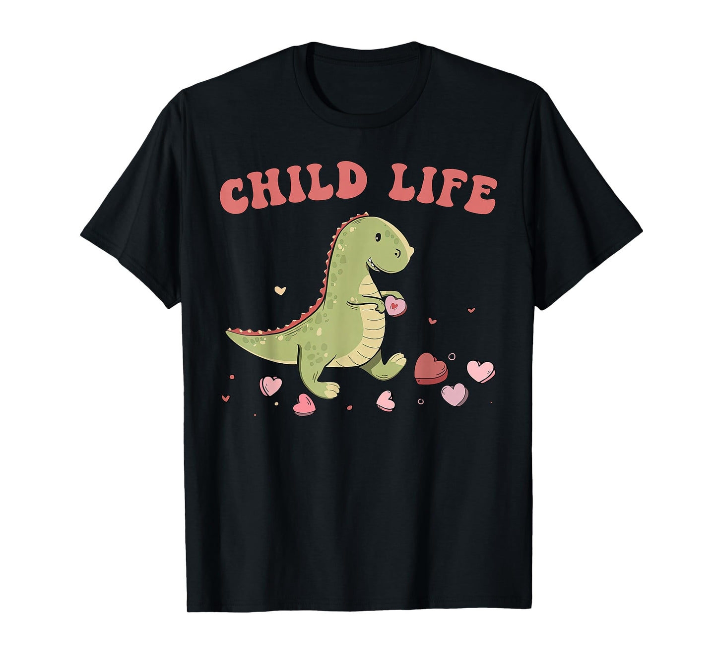 Child Life Specialist Dinosaur Heart Valentines Day CLS CCLS T-Shirt