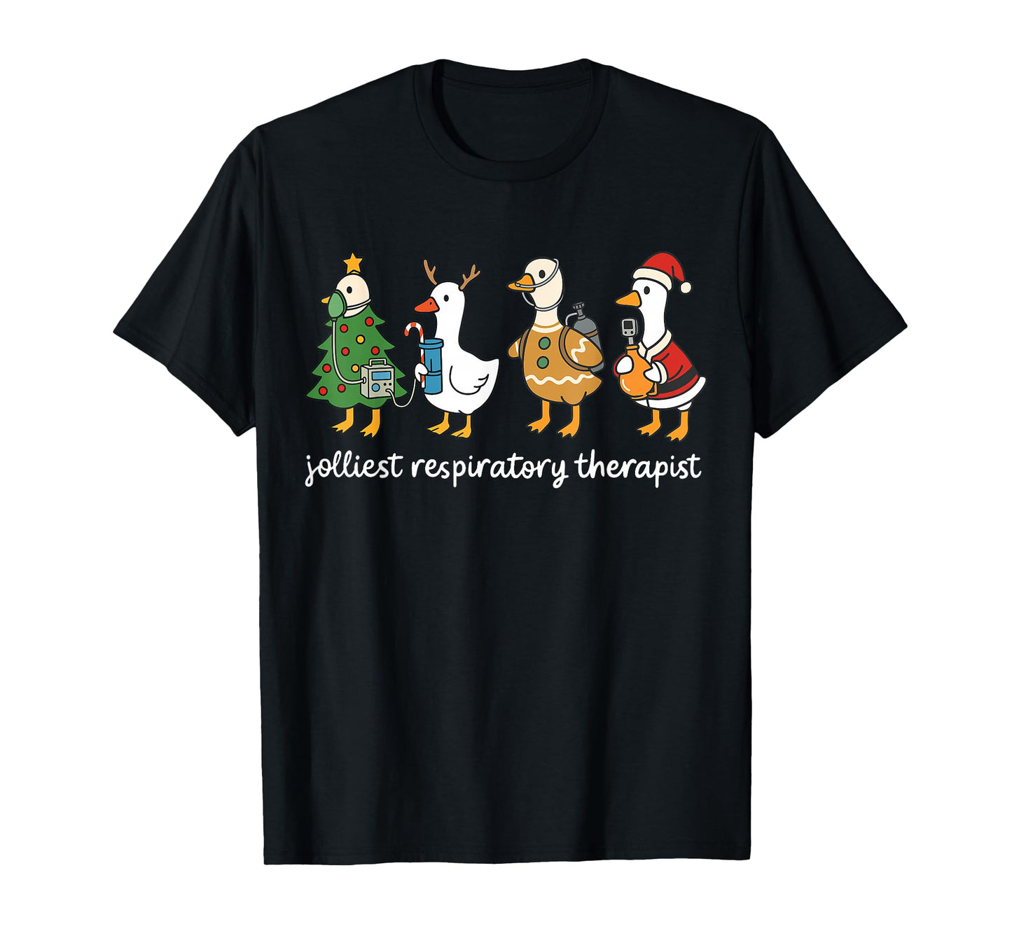 Jolliest Respiratory Therapist Peds RT Christmas Goose T-Shirt