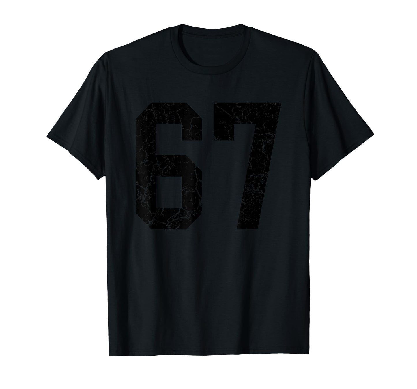 Distressed Black Number 67 Jersey Player Uniform #67 Fan T-Shirt