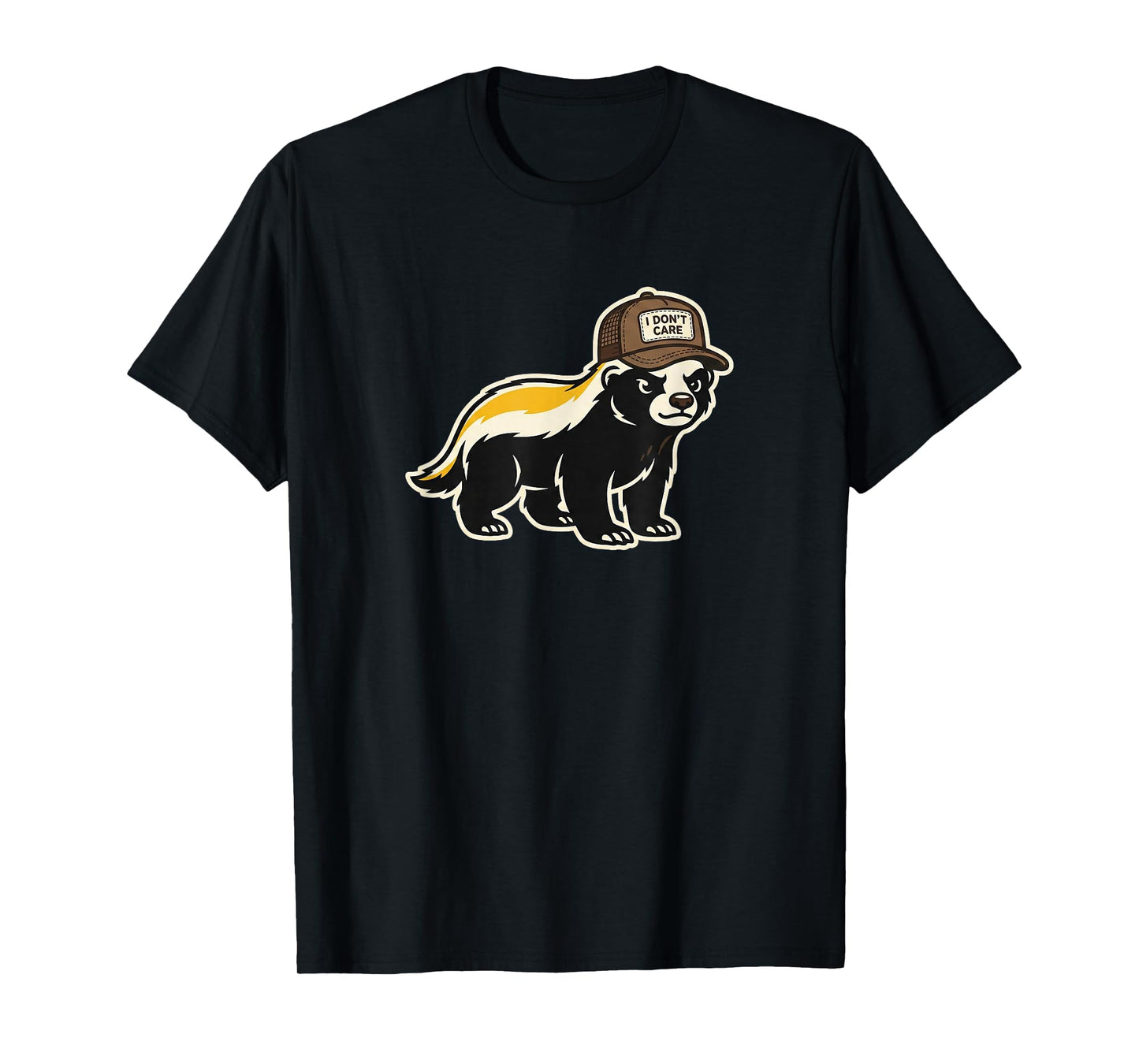 Honey Badger I Don't Care Trucker Funny Animal Art T-Shirt