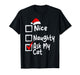 Nice Naughty Ask My Cat Funny Christmas List Family Matching T-Shirt