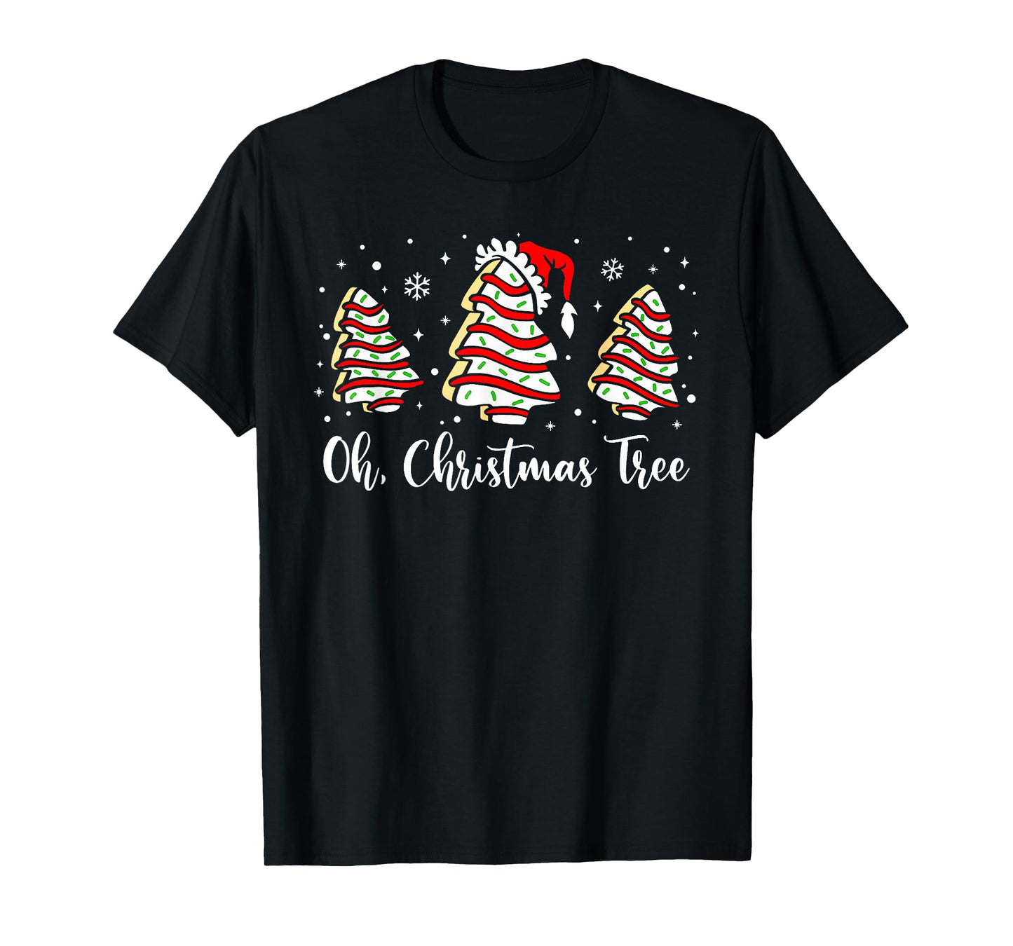 Groovy Oh Christmas Tree Cakes Debbie Becky Jen Cake Lovers T-Shirt