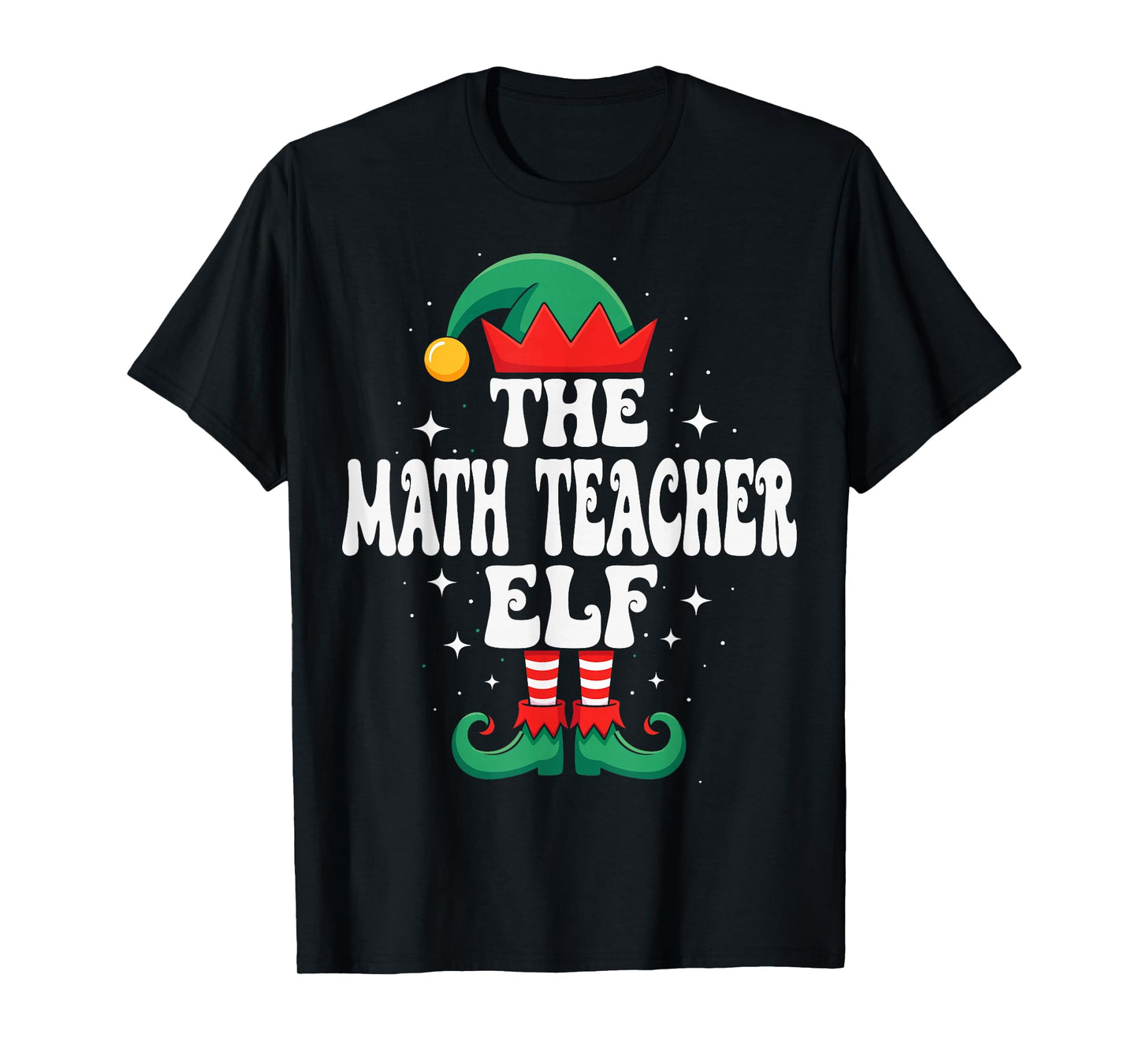 The Math Teacher Elf Funny Christmas Matching Family T-Shirt