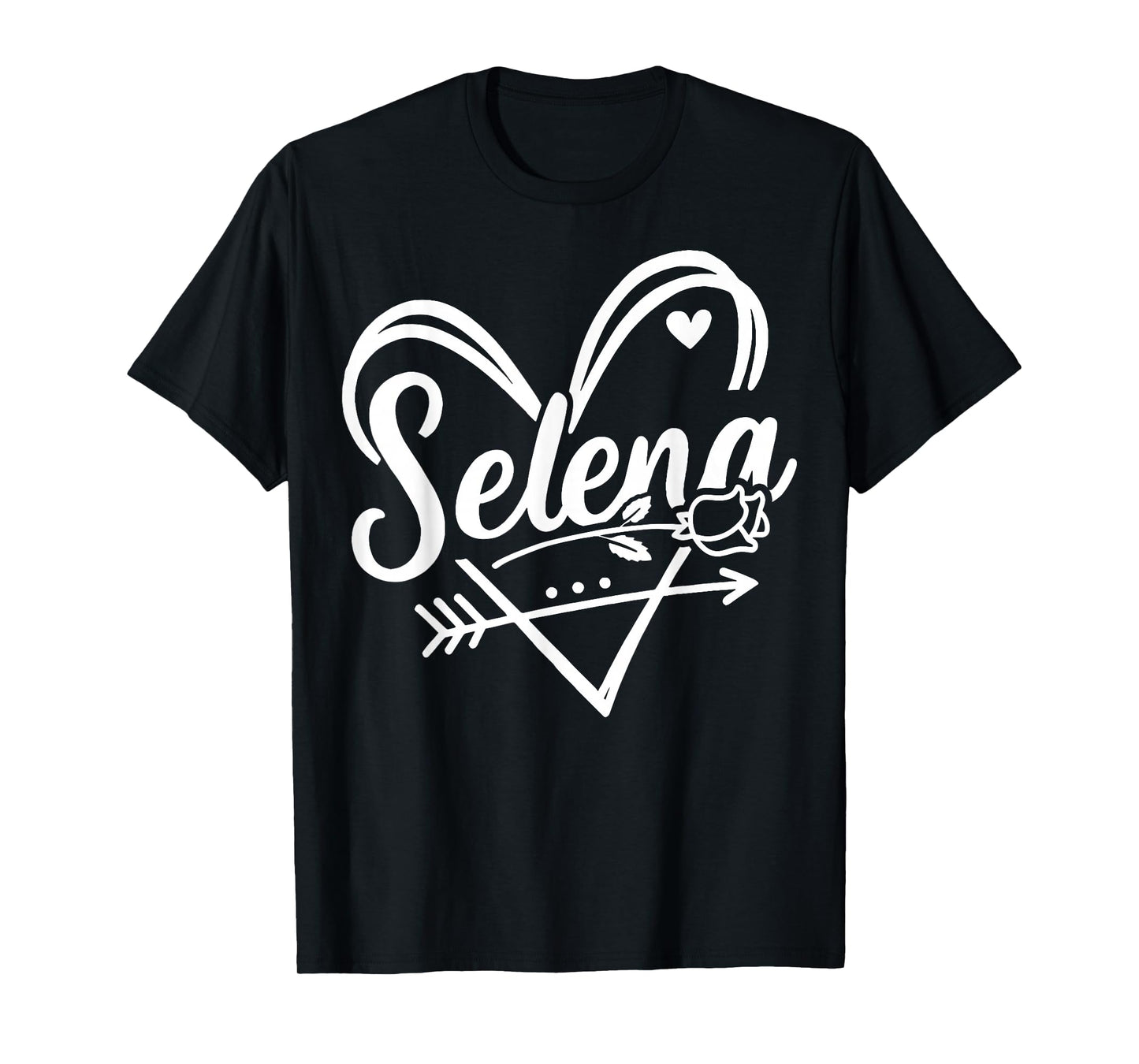Vintage Selena Name Heart Arrow Rose Gift for Men Women Kid T-Shirt
