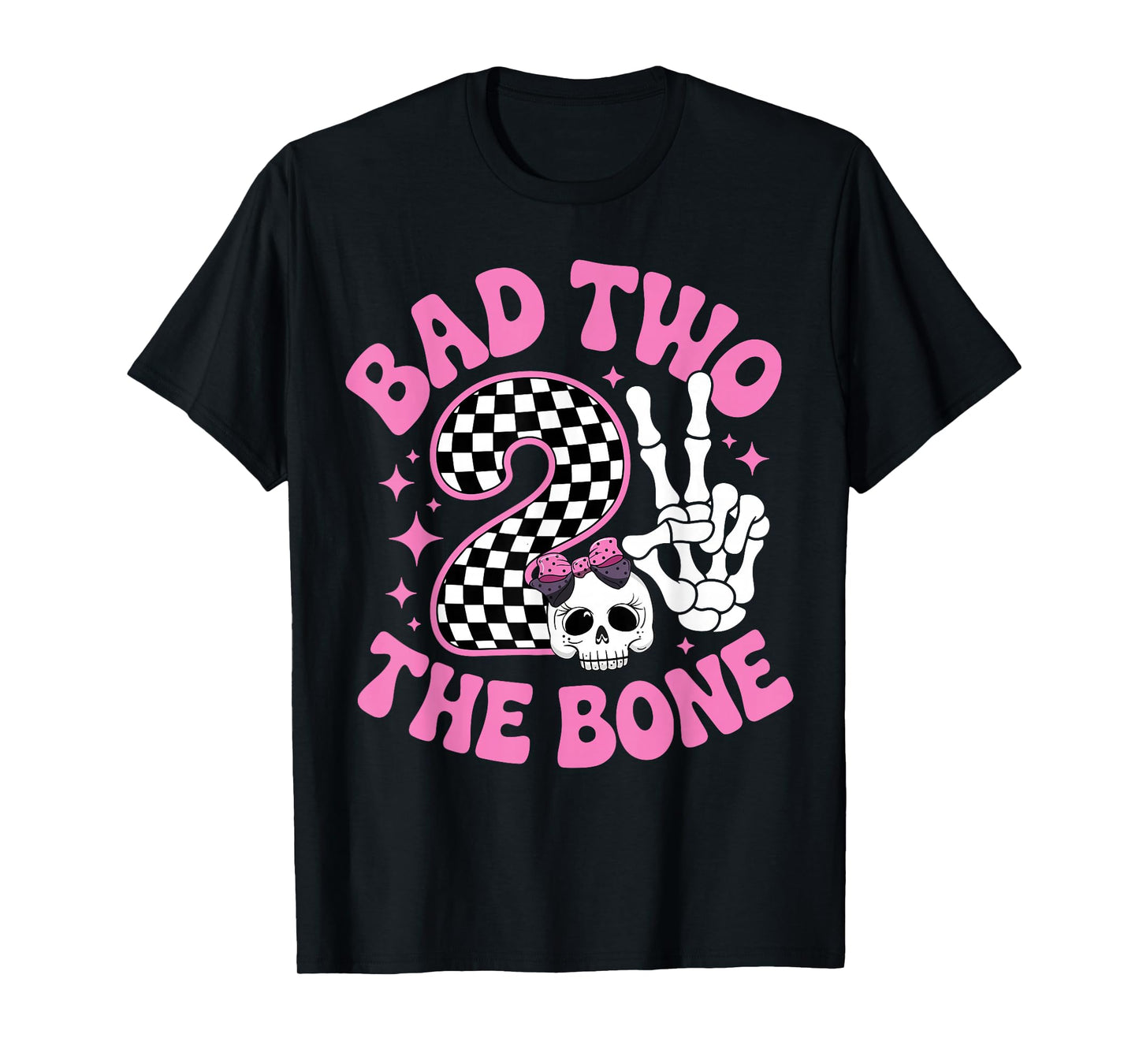 Bad Two The Bone Party Decorations 2 Years Old Birthday Kids T-Shirt