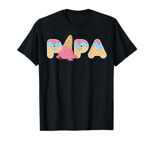 Ice Cream Papa 1st Birthday Matching Family T-Shirt
